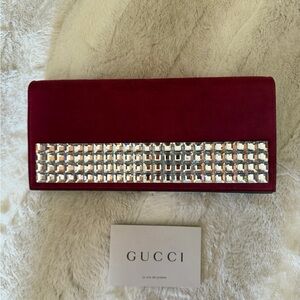 Gucci Burgundy Clutch with Swarovski crystals